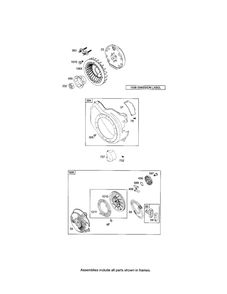 Starter-Rewind/Blower Housing Diagram and Parts List for 120312-0301-E1  Briggs and Stratton Engine